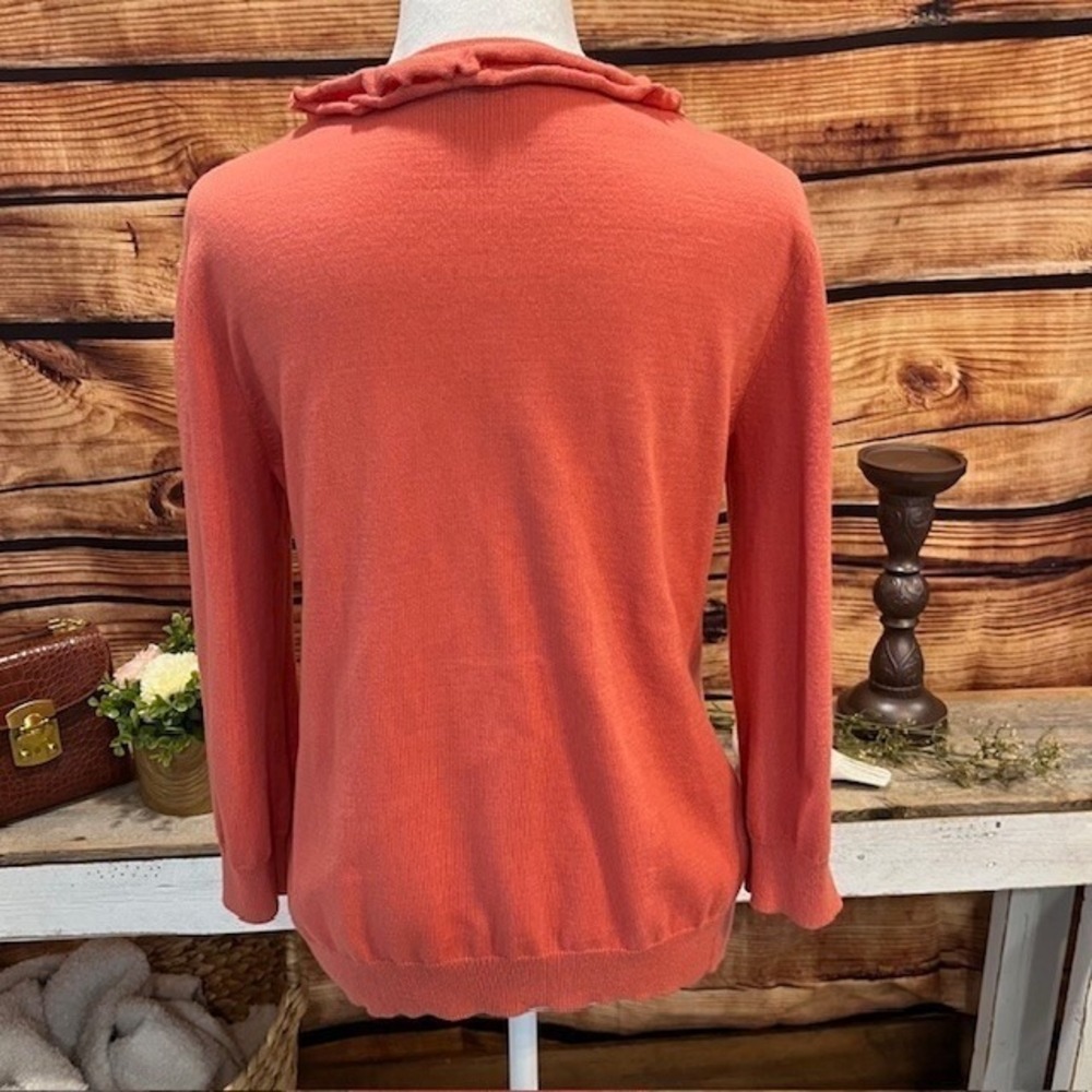 Ann Taylor Loft Womens Coral Long Sleeve Button Down Cardigan Size M - Picture 2 of 9